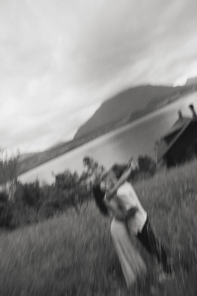 Queer engagement pictures at an airbnb in Switzerland